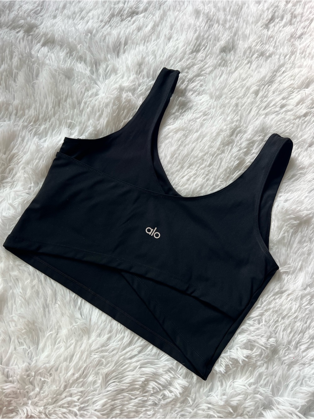 Alo Yoga Black Scoop Sports Bra Top Size L